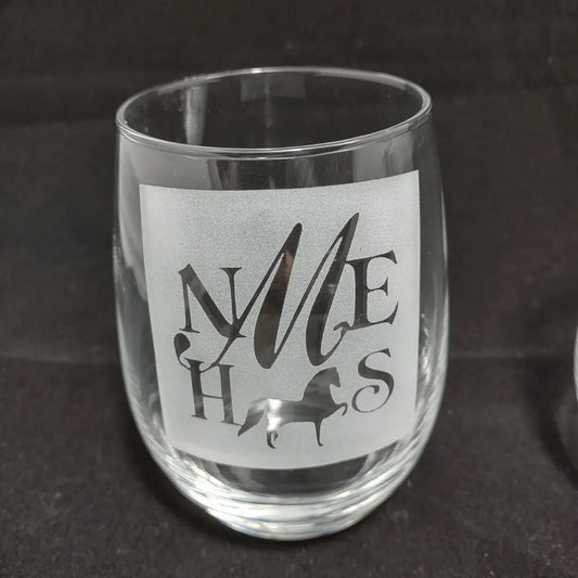 NEMHS Logo Frosted Square Glass